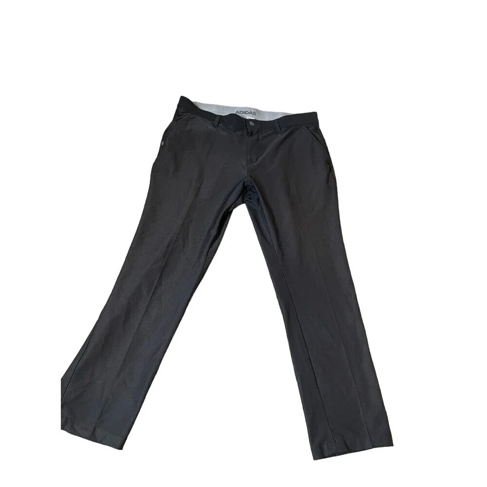 ADIDAS black men's pants athletic casual comfort athletic golf SZ 36 X 30